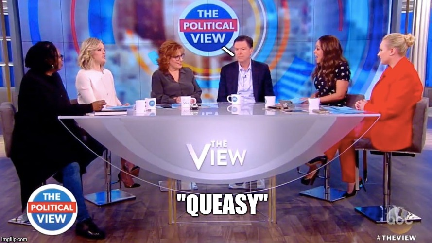 The View: Q is for felt "Queasy". #QAnon | \; "QUEASY" | image tagged in fbi director james comey,the view,loretta lynch,crooked hillary,investigation,matter | made w/ Imgflip meme maker