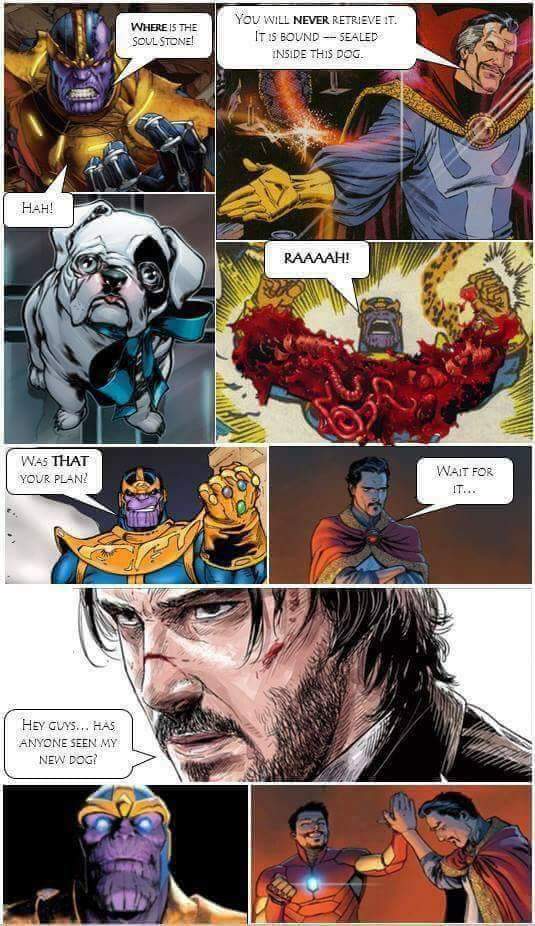 Thanos death by John Wick Blank Meme Template