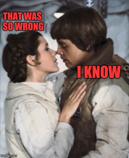 Afterwards | THAT WAS SO WRONG; I KNOW | image tagged in memes,funny,dank,luke and leia,star wars | made w/ Imgflip meme maker