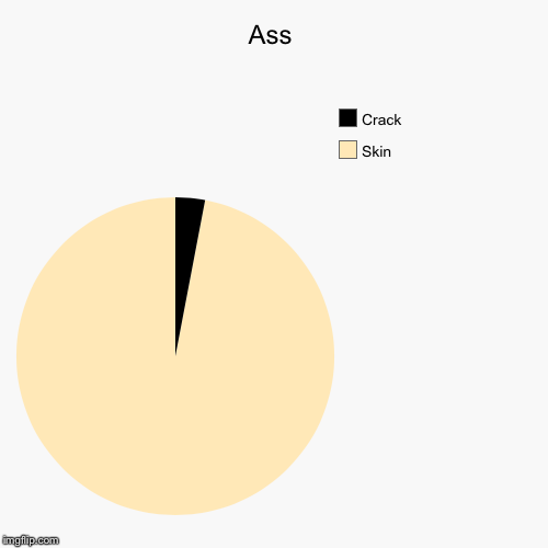Ass | Skin, Crack | image tagged in funny,pie charts | made w/ Imgflip chart maker