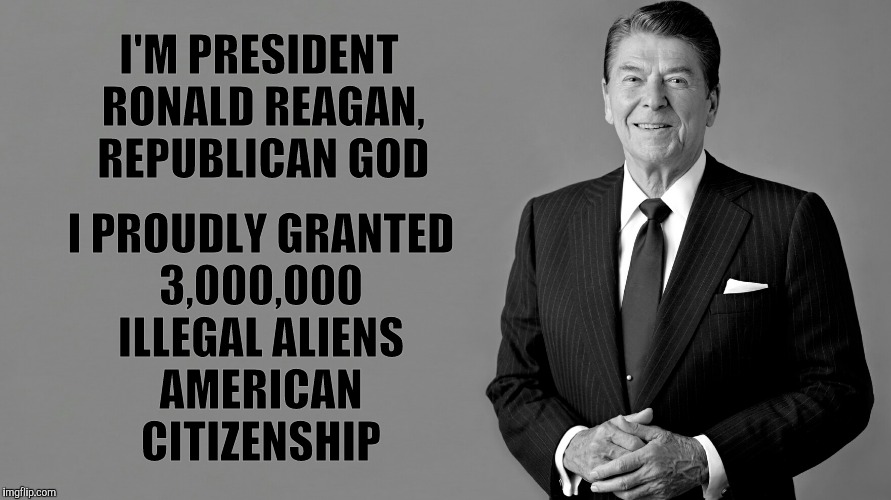 Ronald Reagan grants 3,000,000 illegals citizenship Blank Meme Template