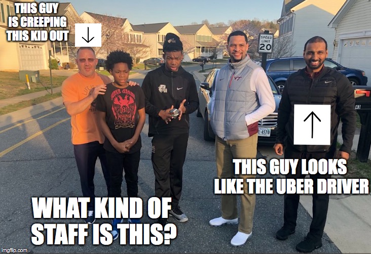 THIS GUY IS CREEPING THIS KID OUT; THIS GUY LOOKS LIKE THE UBER DRIVER; WHAT KIND OF STAFF IS THIS? | made w/ Imgflip meme maker