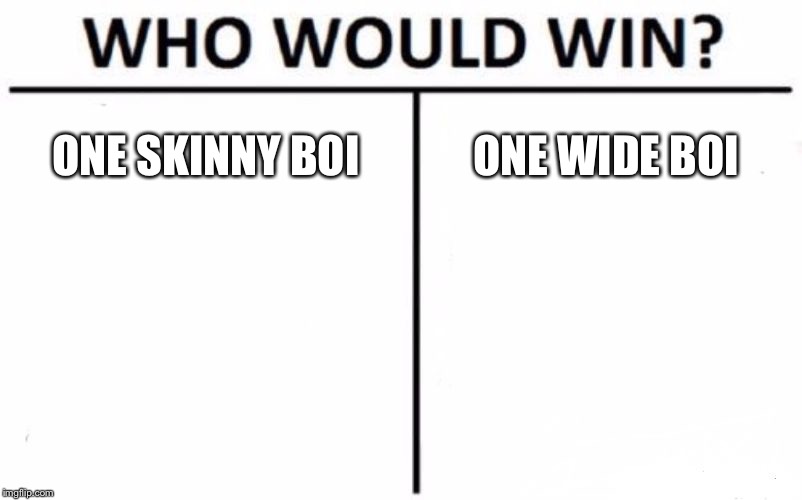 Who Would Win? | ONE SKINNY BOI; ONE WIDE BOI | image tagged in memes,who would win | made w/ Imgflip meme maker