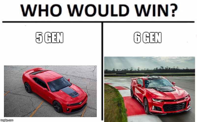 camaro  | 5 GEN; 6 GEN | image tagged in memes,who would win | made w/ Imgflip meme maker