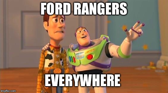 Buzz And Woody | FORD RANGERS; EVERYWHERE | image tagged in buzz and woody | made w/ Imgflip meme maker
