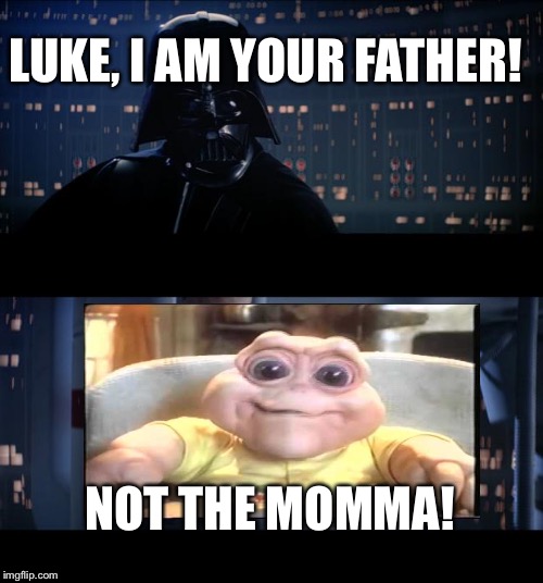 Star Wars No | LUKE, I AM YOUR FATHER! NOT THE MOMMA! | image tagged in memes,star wars no | made w/ Imgflip meme maker
