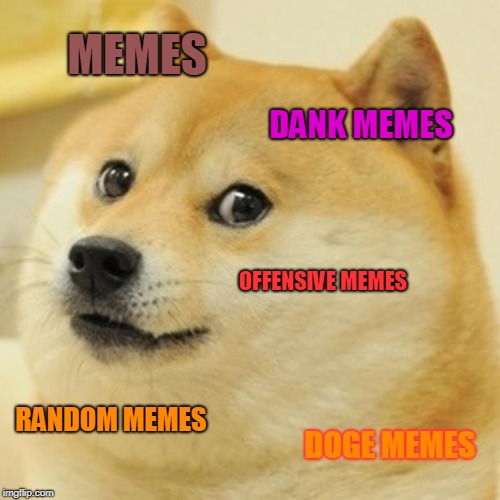 Doge Meme | MEMES; DANK MEMES; OFFENSIVE MEMES; RANDOM MEMES; DOGE MEMES | image tagged in memes,doge | made w/ Imgflip meme maker