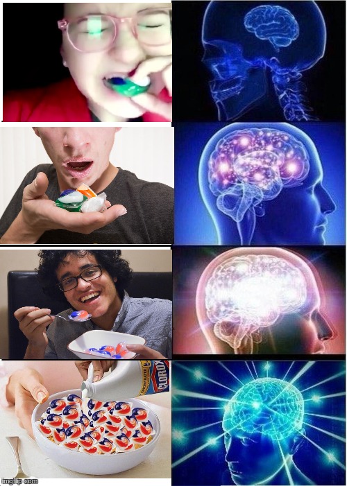 mmmmm | image tagged in memes,expanding brain,tide pods,fortnite,suicide | made w/ Imgflip meme maker
