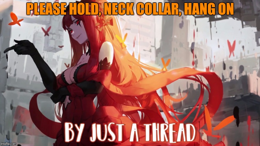  PLEASE HOLD, NECK COLLAR, HANG ON | image tagged in boo | made w/ Imgflip meme maker