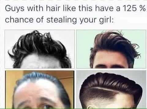 Guys with hair like this Blank Meme Template