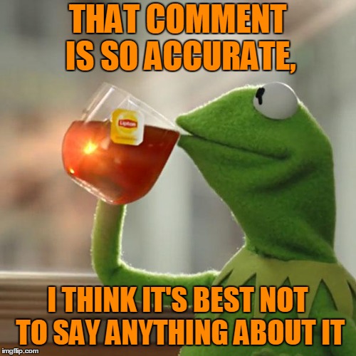 But That's None Of My Business Meme | THAT COMMENT IS SO ACCURATE, I THINK IT'S BEST NOT TO SAY ANYTHING ABOUT IT | image tagged in memes,but thats none of my business,kermit the frog | made w/ Imgflip meme maker