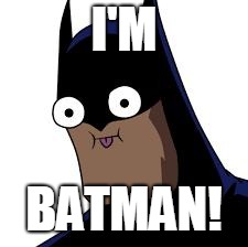 batman derp | I'M; BATMAN! | image tagged in batman derp | made w/ Imgflip meme maker