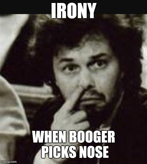 IRONY WHEN BOOGER PICKS NOSE | made w/ Imgflip meme maker