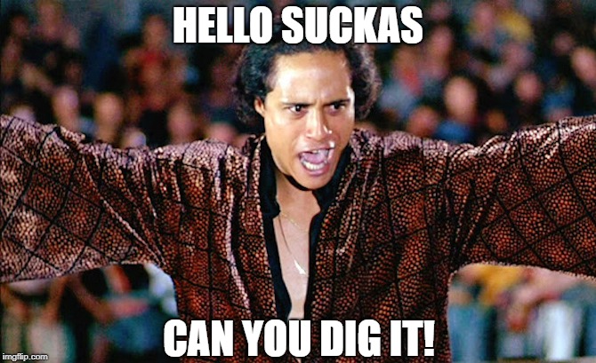 HELLO SUCKAS; CAN YOU DIG IT! | image tagged in cyrus | made w/ Imgflip meme maker