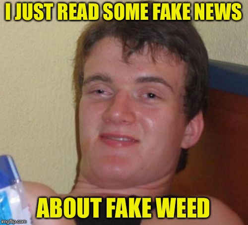 10 Guy Meme | I JUST READ SOME FAKE NEWS; ABOUT FAKE WEED | image tagged in memes,10 guy | made w/ Imgflip meme maker
