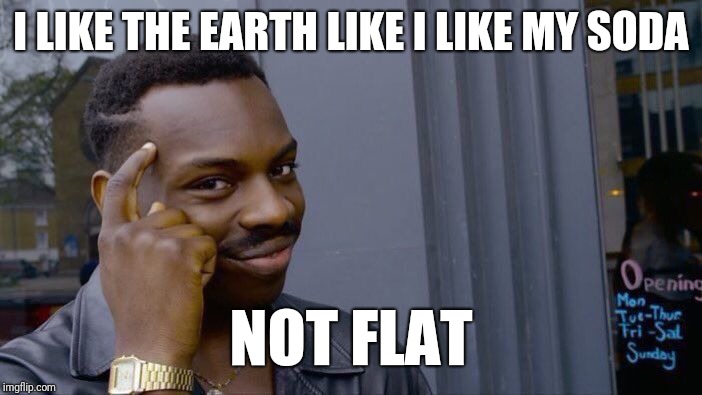 Roll Safe Think About It Meme | I LIKE THE EARTH LIKE I LIKE MY SODA NOT FLAT | image tagged in memes,roll safe think about it | made w/ Imgflip meme maker