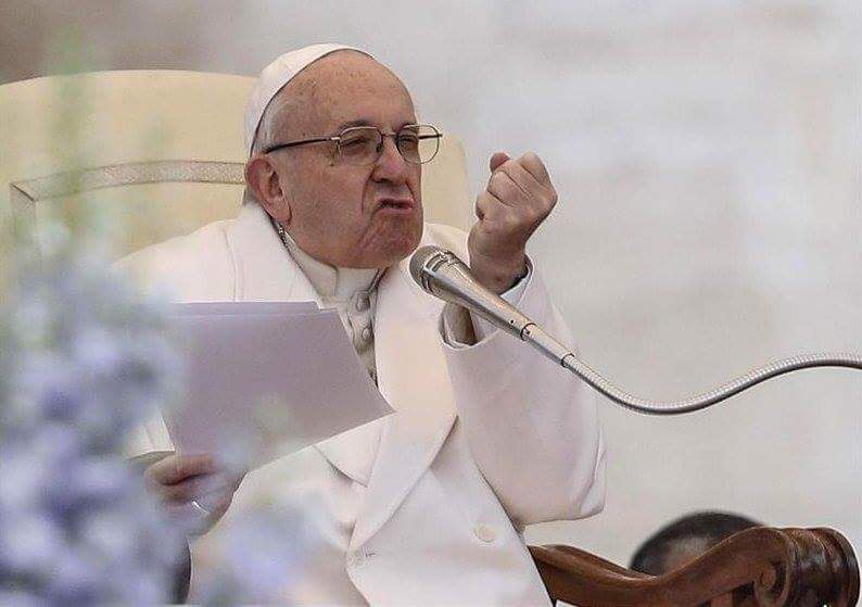 Image result for pope francis angry