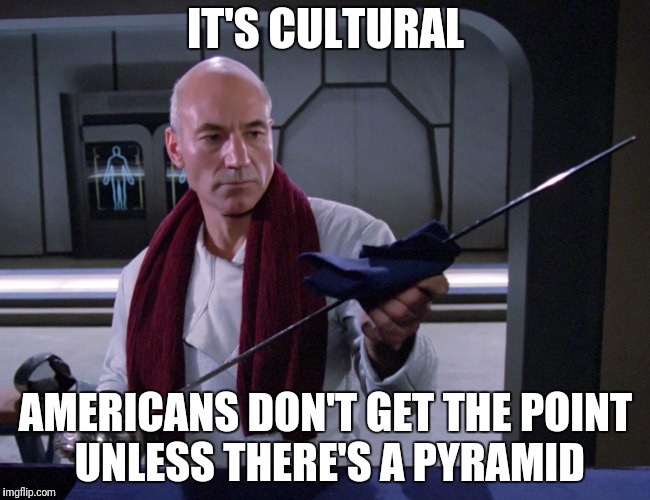 IT'S CULTURAL AMERICANS DON'T GET THE POINT UNLESS THERE'S A PYRAMID | made w/ Imgflip meme maker
