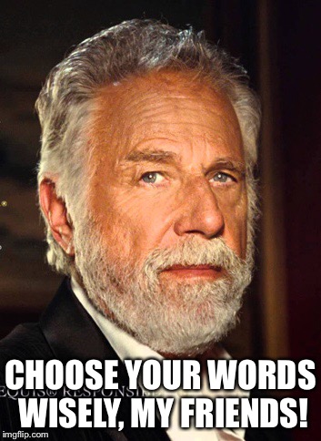 Choose wisely my friends | CHOOSE YOUR WORDS WISELY, MY FRIENDS! | image tagged in words | made w/ Imgflip meme maker