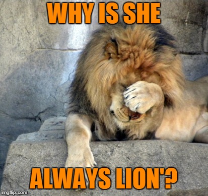 WHY IS SHE ALWAYS LION'? | made w/ Imgflip meme maker