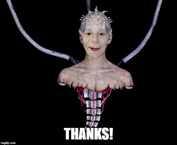 coollew borg queen | THANKS! | image tagged in coollew borg queen | made w/ Imgflip meme maker