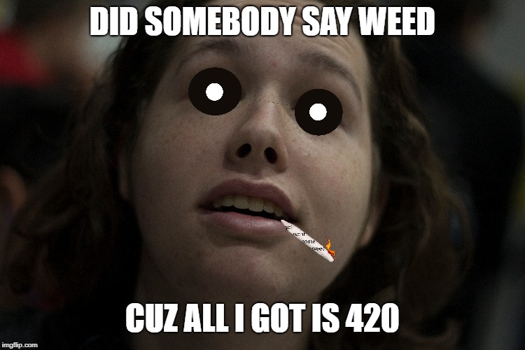 when yall weird | DID SOMEBODY SAY WEED; CUZ ALL I GOT IS 420 | image tagged in funny | made w/ Imgflip meme maker