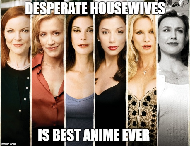 DESPERATE HOUSEWIVES; IS BEST ANIME EVER | image tagged in dh | made w/ Imgflip meme maker