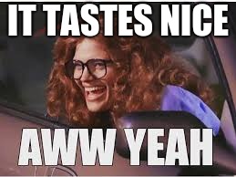 AWW YEH  | IT TASTES NICE | image tagged in lol so funny | made w/ Imgflip meme maker