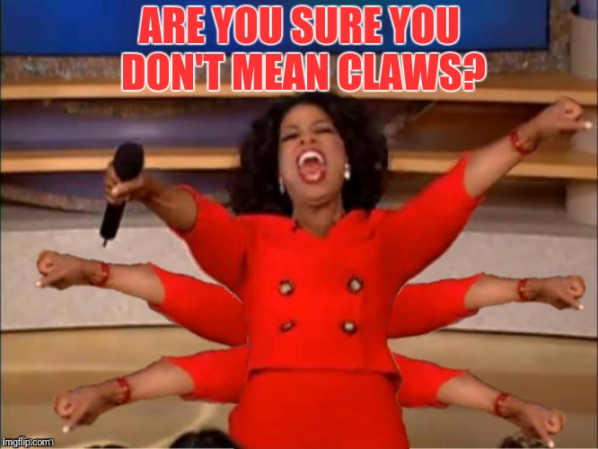 ARE YOU SURE YOU DON'T MEAN CLAWS? | made w/ Imgflip meme maker