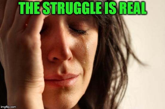 First World Problems Meme | THE STRUGGLE IS REAL | image tagged in memes,first world problems | made w/ Imgflip meme maker