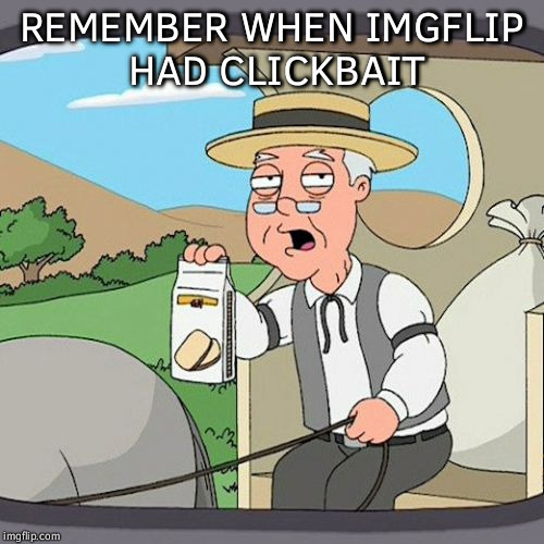 Once upon a time.... | REMEMBER WHEN IMGFLIP HAD CLICKBAIT | image tagged in memes,pepperidge farm remembers,click bait,old | made w/ Imgflip meme maker