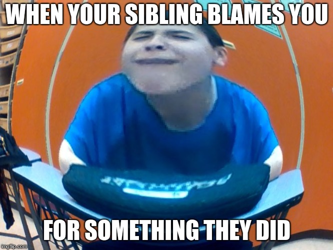 oofer | WHEN YOUR SIBLING BLAMES YOU; FOR SOMETHING THEY DID | image tagged in oofer | made w/ Imgflip meme maker