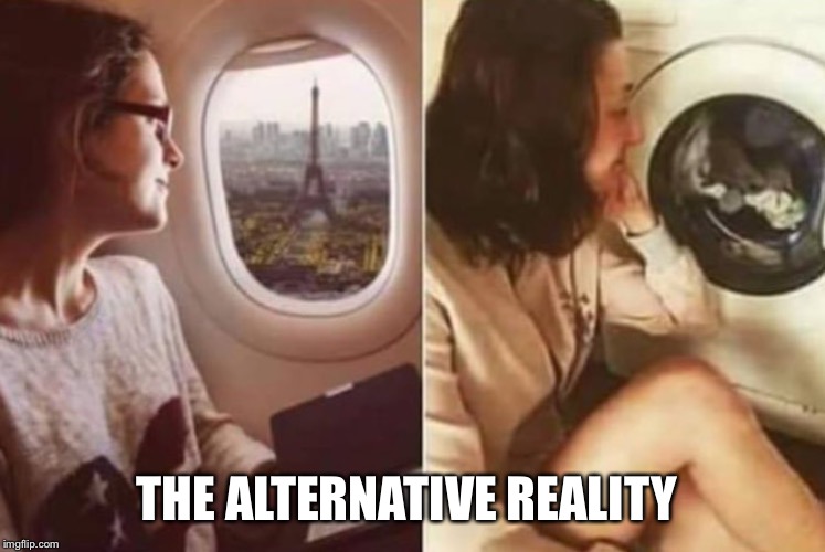 THE ALTERNATIVE REALITY | image tagged in traveling,reality | made w/ Imgflip meme maker