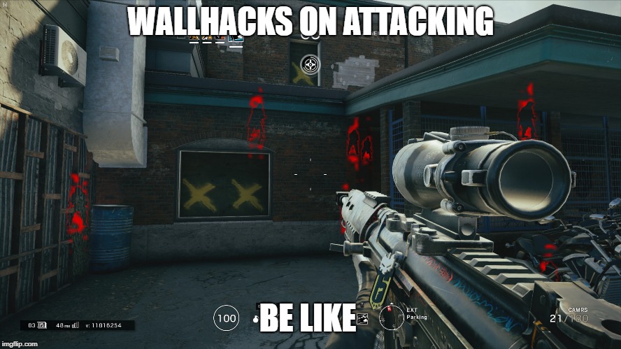 R6 Lion | WALLHACKS ON ATTACKING; BE LIKE | image tagged in r6,rainbow six siege,lion,gadget,wallhacks,attackers | made w/ Imgflip meme maker