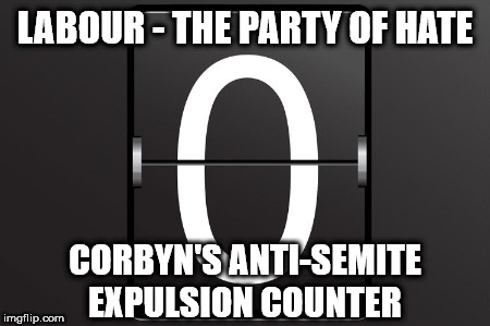 Corbyn's Anti-Semitic expulsion counter | LABOUR - THE PARTY OF HATE; CORBYN'S ANTI-SEMITE EXPULSION COUNTER | image tagged in corbyn eww,party of hate,anti-semitism,nazis,abbott mcdonnell,syria russia | made w/ Imgflip meme maker