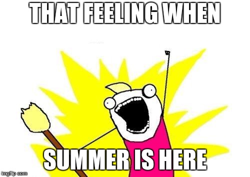 X All The Y Meme | THAT FEELING WHEN; SUMMER IS HERE | image tagged in memes,x all the y | made w/ Imgflip meme maker
