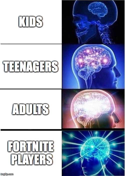 Expanding Brain Meme | KIDS; TEENAGERS; ADULTS; FORTNITE PLAYERS | image tagged in memes,expanding brain | made w/ Imgflip meme maker