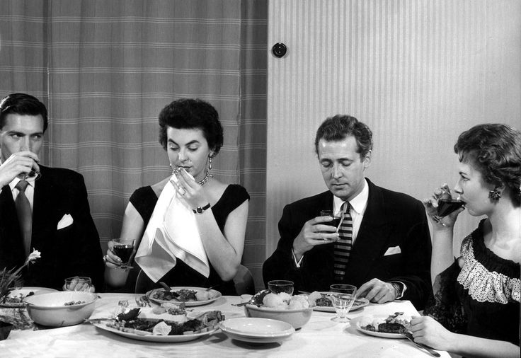 Dinner party vintage Blank Meme Template