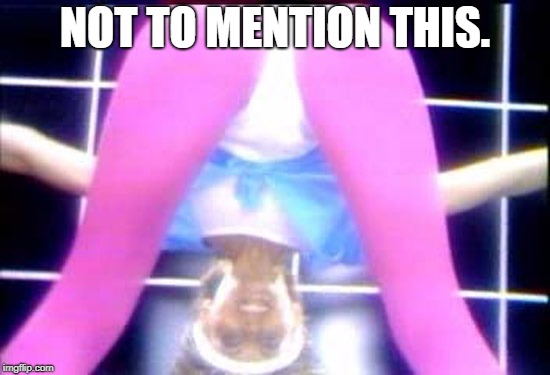 NOT TO MENTION THIS. | image tagged in olivia newton john | made w/ Imgflip meme maker