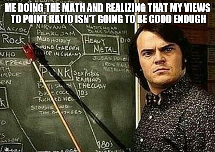DubD | ME DOING THE MATH AND REALIZING THAT MY VIEWS TO POINT RATIO ISN'T GOING TO BE GOOD ENOUGH | image tagged in dubd | made w/ Imgflip meme maker
