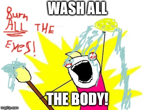 X All The Y | WASH ALL; THE BODY! | image tagged in memes,x all the y | made w/ Imgflip meme maker