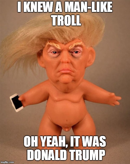 I KNEW A MAN-LIKE TROLL OH YEAH, IT WAS DONALD TRUMP | made w/ Imgflip meme maker