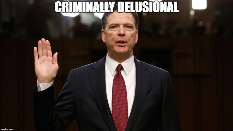 Delusional Comey | CRIMINALLY DELUSIONAL | image tagged in james comey | made w/ Imgflip meme maker