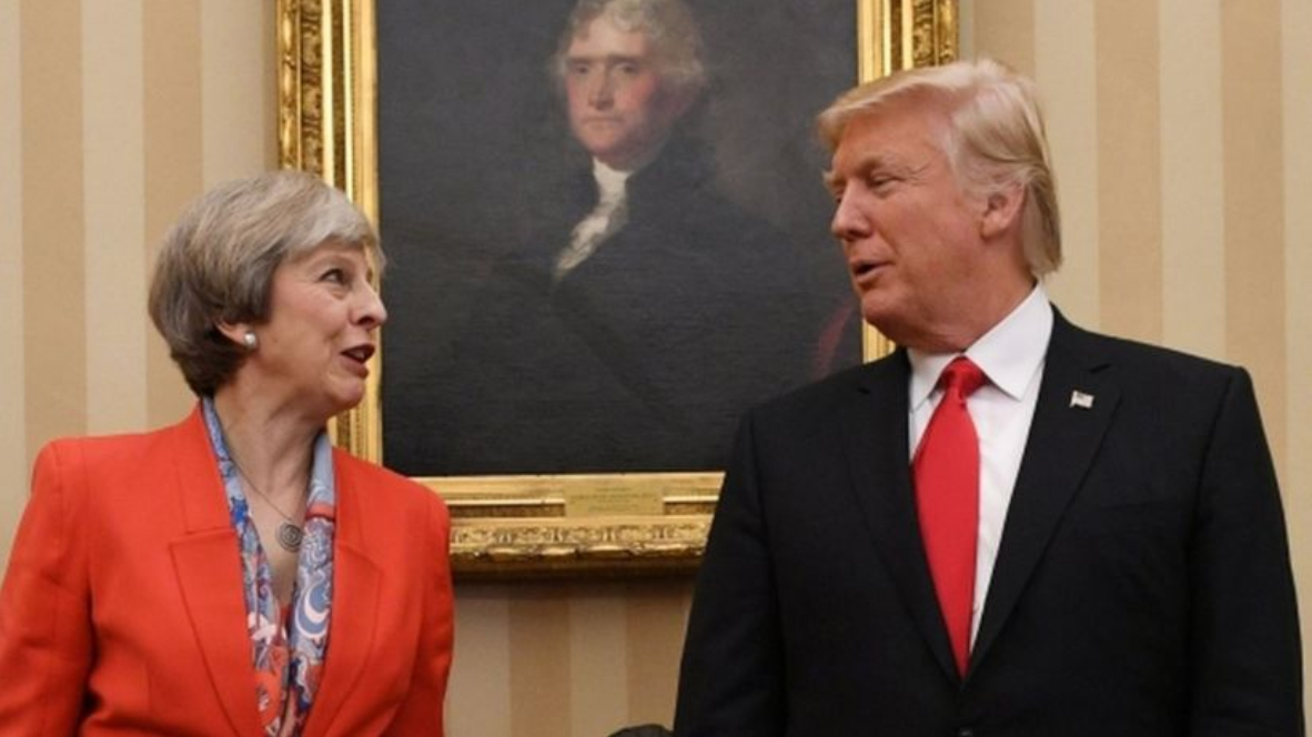 High Quality Trump and May Blank Meme Template