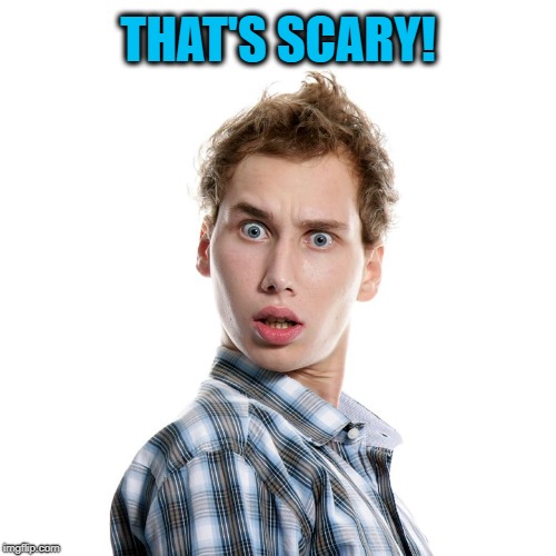 THAT'S SCARY! | image tagged in shocked | made w/ Imgflip meme maker