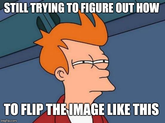 Futurama Fry Meme | STILL TRYING TO FIGURE OUT HOW TO FLIP THE IMAGE LIKE THIS | image tagged in memes,futurama fry | made w/ Imgflip meme maker