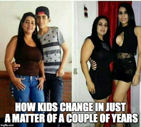 Kids change | HOW KIDS CHANGE IN JUST A MATTER OF A COUPLE OF YEARS | image tagged in kids change | made w/ Imgflip meme maker