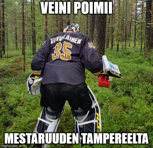 VEINI POIMII; MESTARUUDEN TAMPEREELTA | image tagged in vehvilinen poimii | made w/ Imgflip meme maker