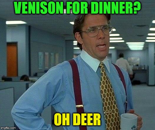 Get it? | VENISON FOR DINNER? OH DEER | image tagged in memes,that would be great,deer | made w/ Imgflip meme maker