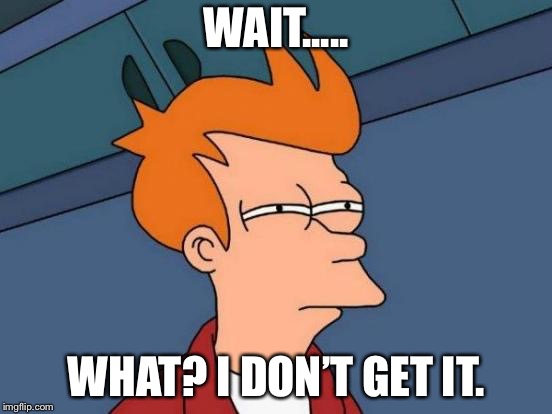 Futurama Fry Meme | WAIT..... WHAT? I DON’T GET IT. | image tagged in memes,futurama fry | made w/ Imgflip meme maker